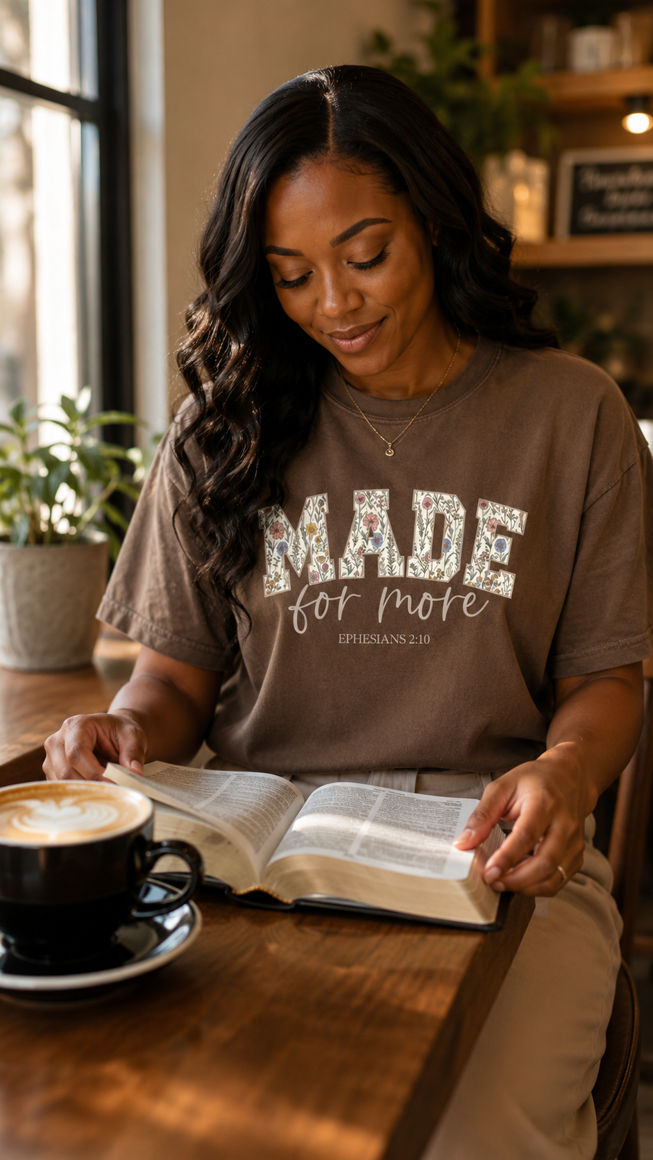 Made for More Shirt, Ephesians 2:10 Shirt, Christian T Shirt for Women, Floral Faith Tee, Bible Verse Shirt, Church Outfit