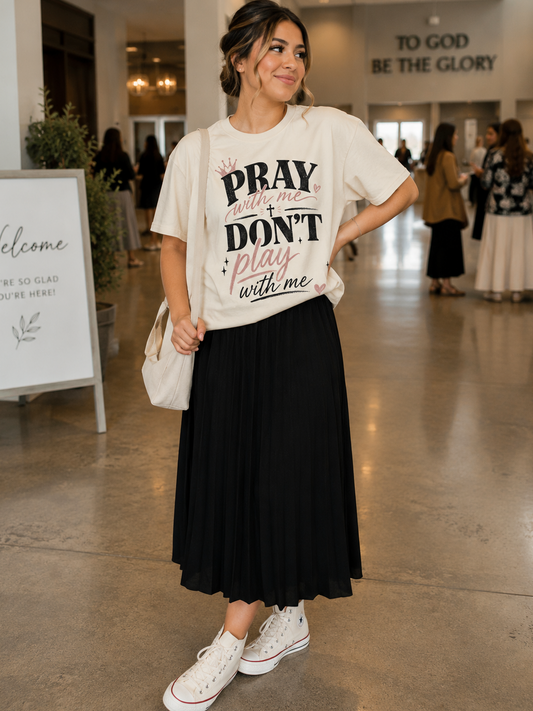 Pray With Me Don’t Play With Me Shirt | Christian Graphic Tee | Faith-Based T-Shirt | Cute Church Shirt | Christian Gift for Women | Boutique Graphic Tee