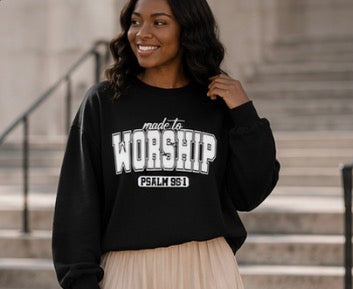 Made to Worship Sweatshirt | Psalm 95:1 Christian Sweatshirt | Faith Crewneck | Worship Team Sweatshirt | Church Sweatshirt | Christian Gift