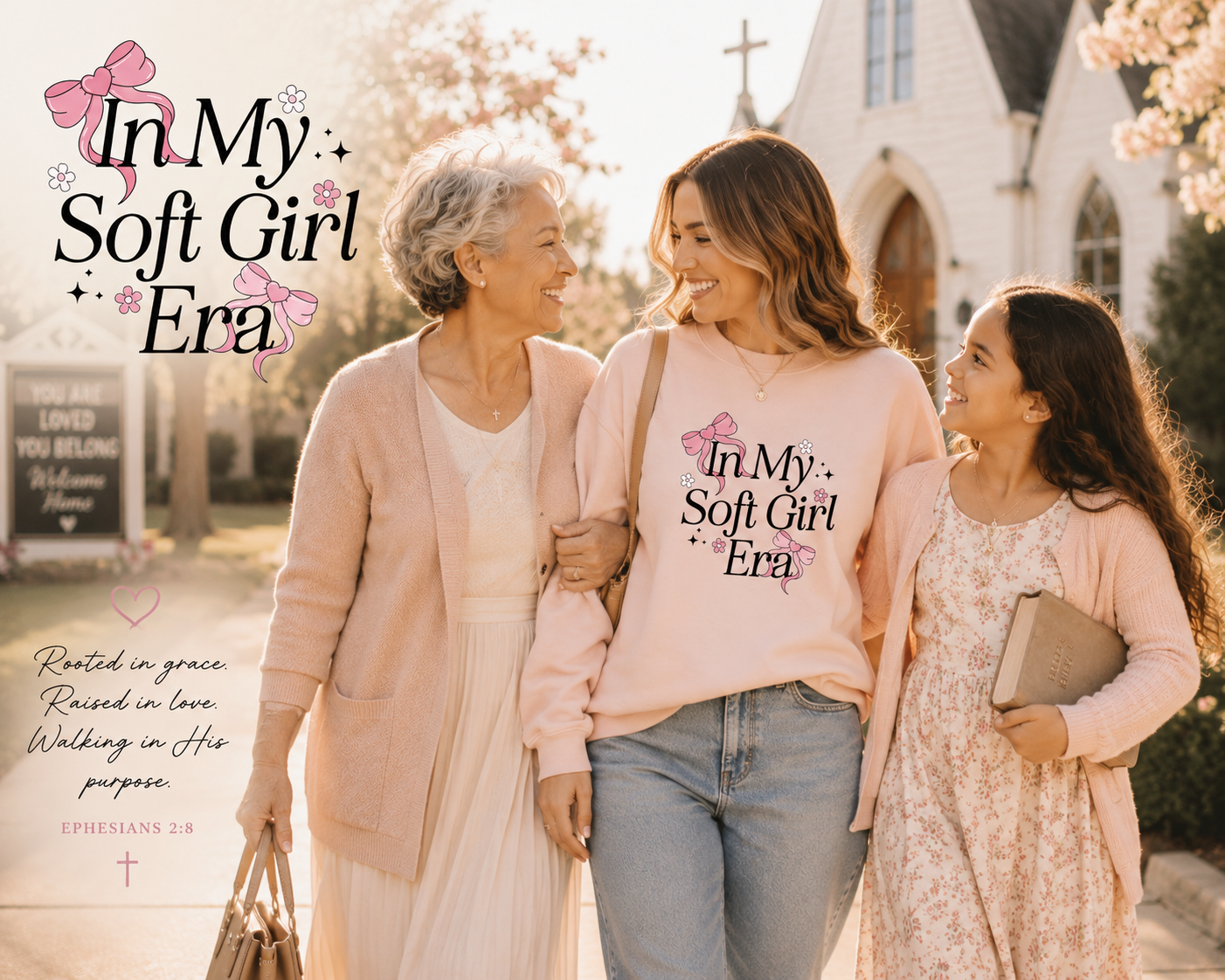 In My Soft Girl Era Shirt | Christian Soft Girl Tee | Coquette Bow T-Shirt | Faith Based Graphic Tee | Cute Christian Shirt for Women | Church Outfit