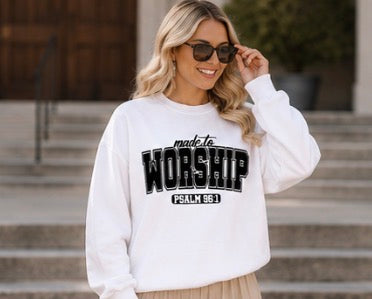 Made to Worship Sweatshirt | Psalm 95:1 Christian Sweatshirt | Faith Crewneck | Worship Team Sweatshirt | Church Sweatshirt | Christian Gift